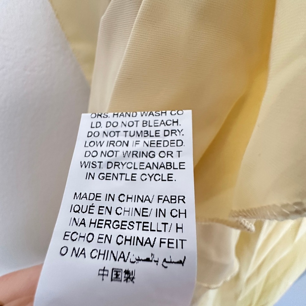 SHEIN Curve Yellow Ruffle Maxi Dress Womens 2XL Long Sleeve V-Neck Formal New - Picture 10 of 10
